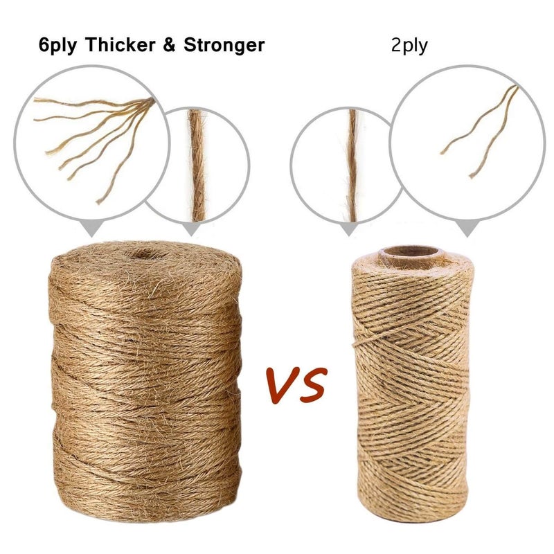 ILIKEEC Jute Twine 3mm Thick 656 Feet Best Arts Crafts Twine Industrial Packing Materials Durable String for Gardening Applications -200m - Image 3